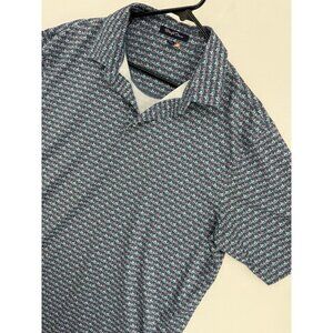 Straight Down Performance Polo L Golf Cart Over Print Shirt